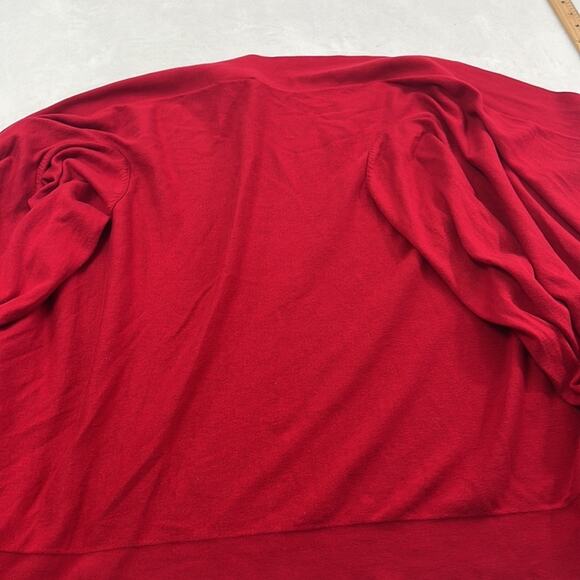 Talbots S Silk, Cotton, Cashmere Red Long Sleeve Open Long Line Cardigan Sweater - Picture 8 of 11